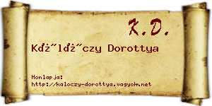 Kálóczy Dorottya névjegykártya